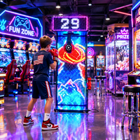 LED-Boxautomat mit Münzeinwurf, Schlagkraft-Tester-Spiel mit Handschuhen für Vergnügungsparks und Spielhallen