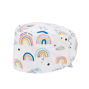 Cuffia chirurgica unisex in cotone tinta unita con logo regolabile, per medici e infermieri, copricapo medico per capelli. - Product Image 4