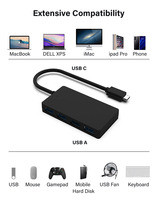 Hub Multipuerto USB 3.0 de 4 Puertos Xput Premium, Adaptador de Sincronización de Datos de Alta Eficiencia, Estación de Acoplamiento Ultrafina Tipo C para Laptop HDTV PVC