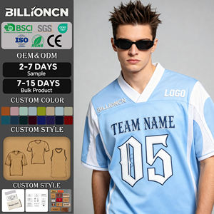 Camiseta de Fútbol Americano de Manga Corta con Logotipo Personalizado, Gráficos Retro, Tela Transpirable y Acabado de Secado Rápido para Reuniones de Clubes de Fans - Product Image 1