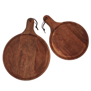 Planche à pizza, steak et fromage en bois naturel écologique à usage quotidien, épaisseur 1,5 cm, <span class=keywords><strong>avec</strong></span> poignée - Product Image 1