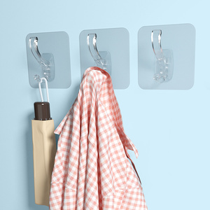 Porte-manteau <span class=keywords><strong>mural</strong></span> en PVC transparent et acier inoxydable, auto-adhésif, crochet pour <span class=keywords><strong>sac</strong></span>, chapeau, salle de bain, salon - Product Image 4