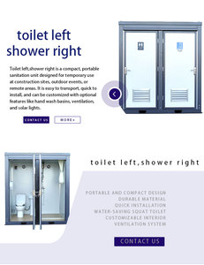 Toilettes modulaires <span class=keywords><strong>2</strong></span>-<span class=keywords><strong>en</strong></span>-<span class=keywords><strong>1</strong></span> étanches avec <span class=keywords><strong>douche</strong></span> intégrée et toilettes à la turque, antidérapantes, pour événements extérieurs et camping - Product Image 4