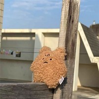 Mignon dessin animé petit ours sac métal coton vente en gros porte-clés voiture porte-clés moelleux mignon Animal peluche ours jouet porte-clés