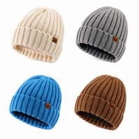 Bonnet tricoté unisexe d'hiver, chaud, à revers côtelé, avec doublure douce, certifié BSCI, pour usine OEM, vente en gros, logo personnalisé