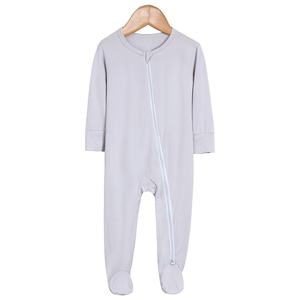 Fibre de bambou tricoté bébé vêtements à manches longues pieds barboteuse printemps automne été nouveau-né <span class=keywords><strong>combinaison</strong></span> fermeture éclair solide ramper costume - Product Image 3