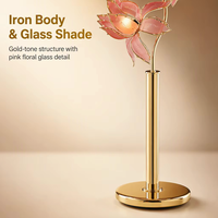 Lampes de sol en forme de lotus de luxe de haute qualité en gros, lampes de sol LED en forme de fleur, décoration intérieure en verre pour le salon