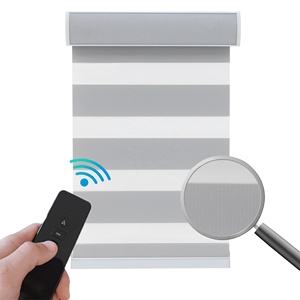 Joli design alexa panneau <span class=keywords><strong>solaire</strong></span> occultant stores zébrés en tissu occultant double stores zébrés pour fenêtre gris stores zébrés manuels - Product Image 5