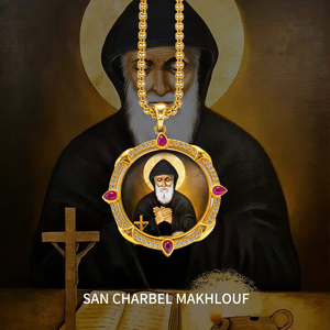 Collar con Colgante de <span class=keywords><strong>San</strong></span> Charbel al por Mayor, Collar de Devoción del Hacedor de Milagros, <span class=keywords><strong>San</strong></span> Charbel Mayoreo - Product Image 2
