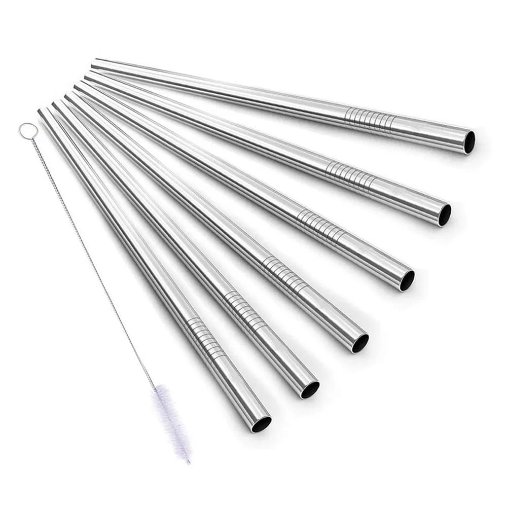 Custom Reusable Stainless Steel Drinking Straw Metal Straw Set with Metal Straw Brush