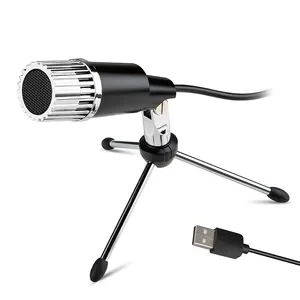 Atacado condensador de estúdio de gravação microfone do computador USB com tripé suporte para jogos ao vivo de vapor