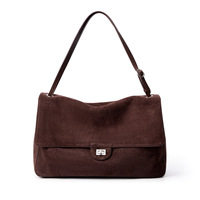Sac à bandoulière en daim pour femme, nouvelle collection, très tendance, décontracté, grande capacité, avec fermeture à loquet