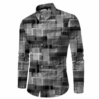 Slim Fit Modern Style Lässig Baumwolle Langarm Herren hemden Stand Popel ine Stoff Gewebte Kette Bedruckte Hemden für Herren Rund