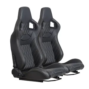 Siyah PVC deri şık tasarım koltuk koltuklari spor koltuk/Aero Seat çift raylı