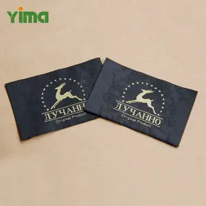 Custom woven tags high quality satin woven clothing tabs labels fabric garment tag