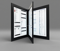 Garantie de qualité personnalisé 4 vue A5 taille noir LED rétro-éclairé Menu couverture de livre pour Restaurant discothèque