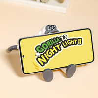 Mignonne Mini Lampe Multifonctionnelle avec Support de Téléphone, Veilleuse Jouet Amusant pour Enfants, Lampe de Bureau Créative, Veilleuse Gorille pour Chambre de Bébé