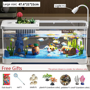 家庭用水槽、一体型ろ過・エアレーション機能付き卓上生態循環水槽、蓋付き - Product Image 4