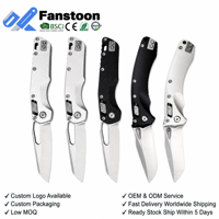 Couteau pliant Fanstoon en gros, lame en acier D2, manche en aluminium pour camping, chasse, emballage, fruits, bricolage