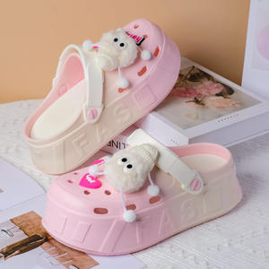 Sabots Pom-Pom pour femmes, talon épais, EVA, chaussures de plage d'été, couleurs bonbon, style Crocs, utilisables en toutes saisons - Product Image 3
