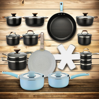 Batterie de cuisine antiadhésive moderne meilleure batterie de cuisine pour cuisinière électrique en métal avec batterie de cuisine meilleure
