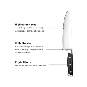 Cocina 10 piezas mango ABS forjado 3Cr1 3 <span class=keywords><strong>s</strong></span>/<span class=keywords><strong>s</strong></span> cuchillo de chef cuchillos conjunto con bloque de madera