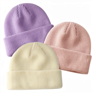 Bonnet unisexe automne-hiver 100% acrylique, broderie 3D, logo personnalisé, couleurs unies et multicolores, réglable, activités de plein air - Product Image 1