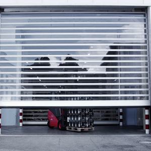 Porte de sécurité automatique moderne combinée en panneau PVC et structure en alliage d'aluminium, antivol et offrant une visibilité optimale pour les devantures de magasins, centres commerciaux et entrepôts - Product Image 1