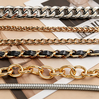 Chaîne en laiton O-Chain, Chaîne carrée en aluminium, Chaîne torsadée serpent, Chaîne lanterne, Chaîne en cuir pour accessoires de maroquinerie