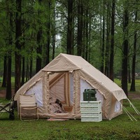 Luxe, all-season, warme, vochtbestendige, lichtgewicht, opblaasbare kampeertent (volledige set) voor buitenverblijven.