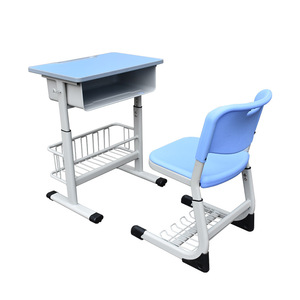 Ensemble bureau et chaise pour étudiant, hauteur réglable, bleu, design moderne, pour usage scolaire - Product Image 2