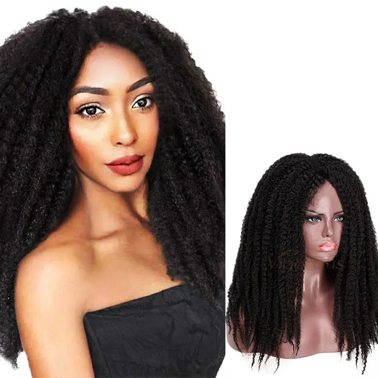 Perruque Afro synthétique tressée Marley — noble, perruques cheveux frisés et coquins, perruques torsadées pour femmes afro-américaines