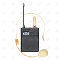Sistema de Micrófono Inalámbrico Lavalier UHF de Doble Canal HC-1000 con Transmisor de Bolsillo y Cancelación de Ruido para Iglesia/Escenario/Entrenamiento