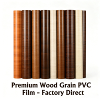 Película Decorativa Autoadhesiva de PVC de Alto Brillo con Textura Moderna de Grano de Madera para Diseño y Renovación de Interiores de Apartamentos
