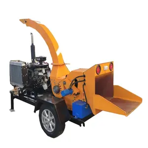 small mobile diesel engine tree branch chipper leaves timber wood crusher shredder machine for sale