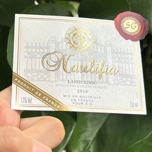 Aangepaste Textuur Papier Champagne Etiketten Goud Folie Logo Huwelijksfeest Rode Wijn Verpakking Etiketten Sticker - Product Image 5