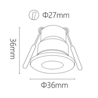 Offre Spéciale Spot 3W Blanc Argent Noir Finition 27mm Découpe 3V 12V 24V LED Downlight Encastré