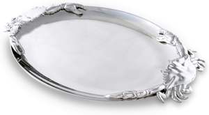 Hot Selling Aluminum <b>Crab</b> Oval Platter Food Serving Bar Costal Theme Tarnish Free 20 Inch Metal Serving Platter for Sale - Product Image 5