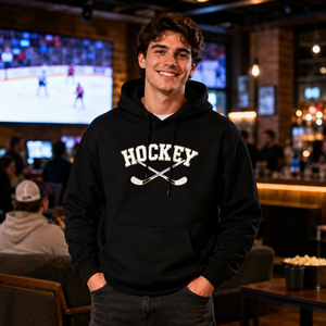 Sweat à capuche graphique pour homme, imprimé bâton de hockey, vêtement de supporter pour le jour du match - Product Image 1