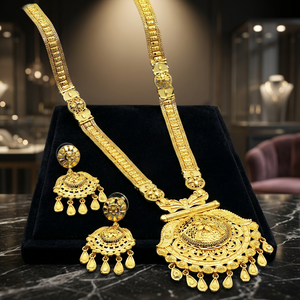 Juego de Collares Largos Chapados en Oro de 14K, 18K y 24K al por Mayor, Conjunto de Joyería de Latón Dorado de Moda, Diseño Tradicional - Product Image 3