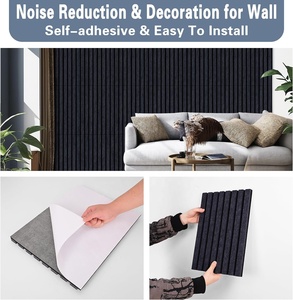 Panneaux insonorisants pour décoration murale intérieure 12 "X 15.8" Dark Drey Panneau acoustique autocollant à double couche en PET pour bureau - Product Image 5