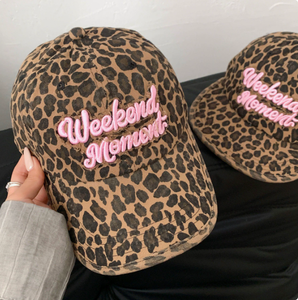 Vintage Leopard Print Baseball Cap Soft Washed Cotton with Pink Embroidery Casual Curved Brim <b>Hat</b> for Y2K - Product Image 5