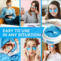 Patchs pour les yeux en gel de collagène à la protéine de cuivre bleu EKBER Private Label, éliminent les cernes, anti-âge, masque pour les yeux Ghk-cu