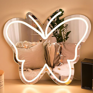 Đèn Neon Hình Bướm Tím Thân Đèn Acrylic Gương Trang Trí Tường Silicon Tùy Chỉnh Cho Phòng Làm Đẹp Bàn Trang Điểm Cho Nữ - Product Image 2