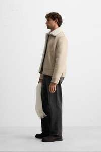 Özel Activewear süet deri ceket yüksek kalite lüks Zip up Sherpa astar ceket erkekler için - Product Image 3