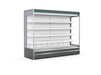 Vitrine réfrigérée ouverte multi-étages verticale avec éclairage LED, 5 étagères, contrôle numérique, autoportante pour supermarché