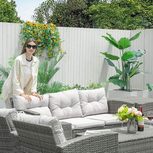<b>Outdoor</b> Luxury <b>Rattan</b> Woven High Quality Combination Set Manufacturers Direct Leisure Simple Furniture - Product Image 2