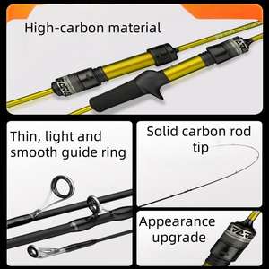 Canne à pêche en fibre de carbone ultra-douce pour spinning/baitcasting, légère, micro-pêche (truite, basse, ruisseau) avec poignée en EVA - Product Image 4