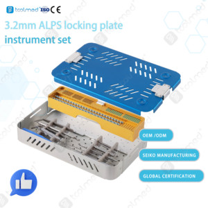 Alat perawatan hewan ortopedi ALPS kualitas baik 3.2mm Kit instrumen penguncian plat rekonstruksi