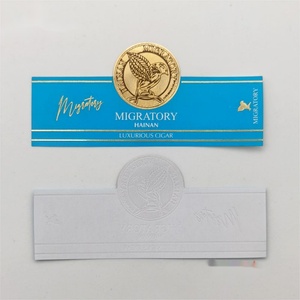 Customized Logo Printed Embossed Gold Foil <b>Waterproof</b> Personalized Cigar Ring Cigar Band Sticker <b>Label</b> - Product Image 4